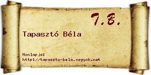 Tapasztó Béla névjegykártya