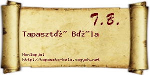 Tapasztó Béla névjegykártya