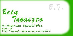 bela tapaszto business card